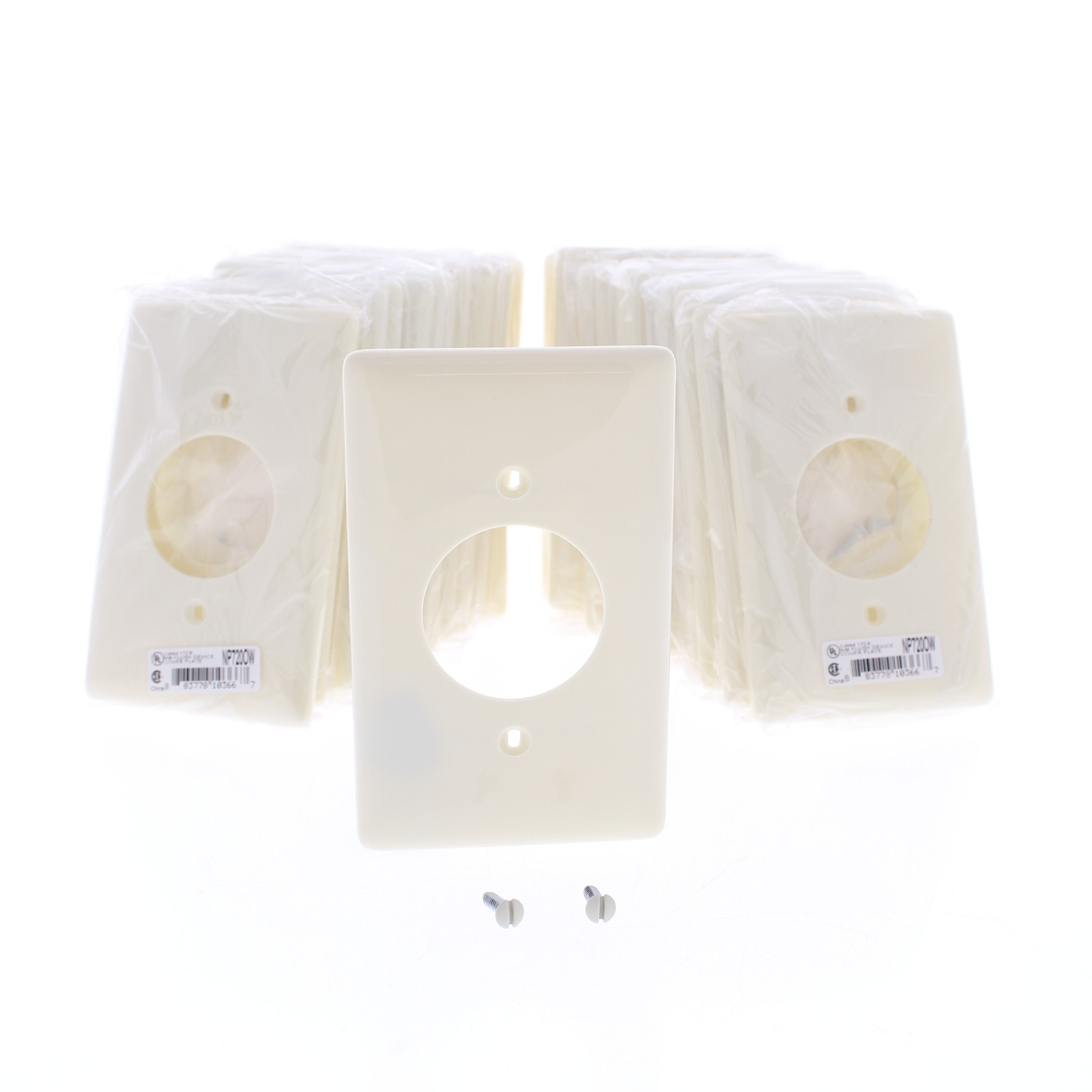 Hubbell NP720W 1-Gang Office White Nylon Locking 1.60″ Outlet Covers 25-Pack