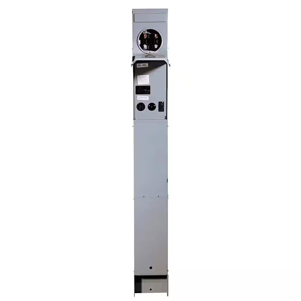 100A Metered RV Earth Burial Pedestal 5-Spaces with 50/30 Amp RV Receptacles and