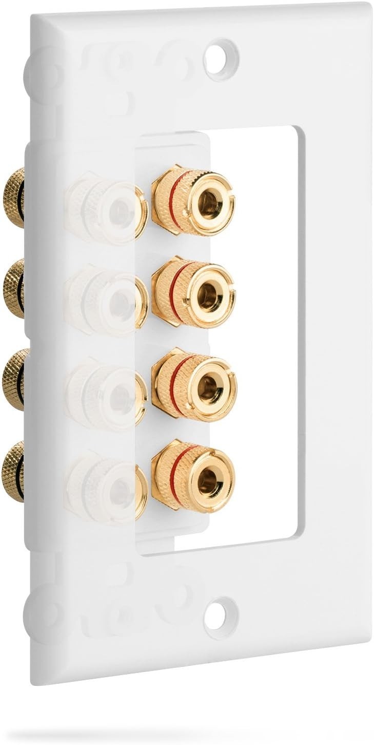 Quality Quad Speaker Wall Plate – Corrosion-Resistant Gold Plated Copper