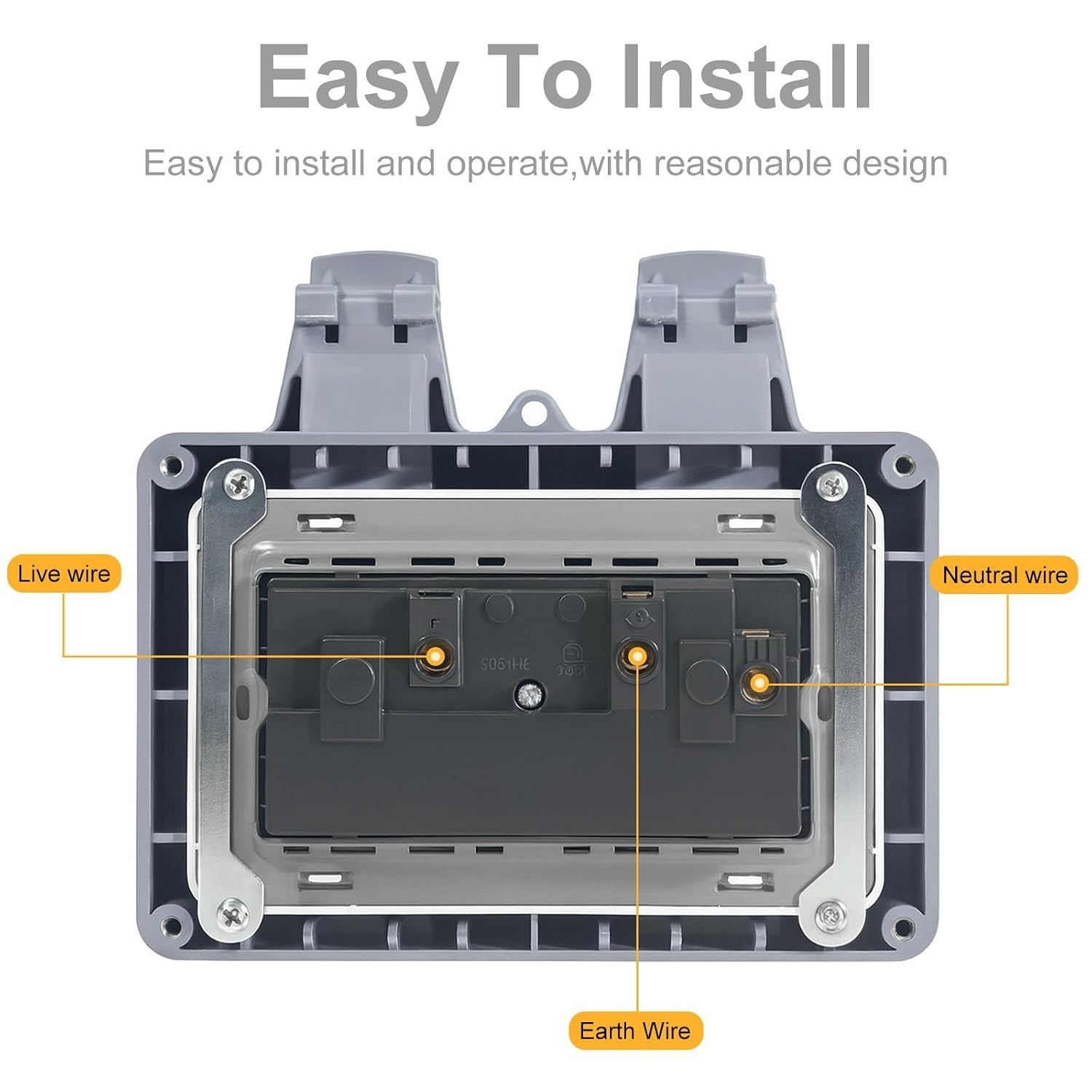 Lockable Waterproof Outdoor Socket – 15A Plug with Independent Switches