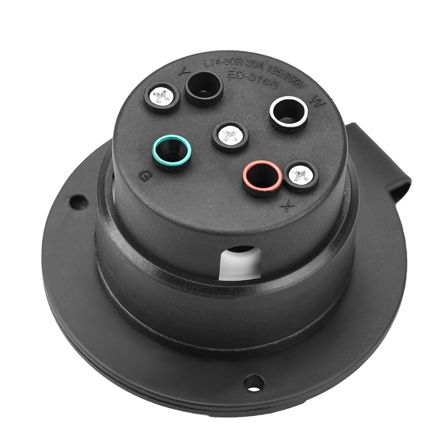 L14-30R 125/250V Receptacle Generator Plug 30A Flanged Inlet w Waterproof Cover