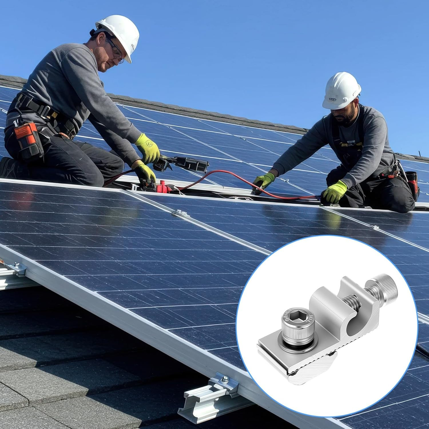 16 Pack Solar Panel Grounding Clamps Set – Aluminum Alloy Thunder Protection