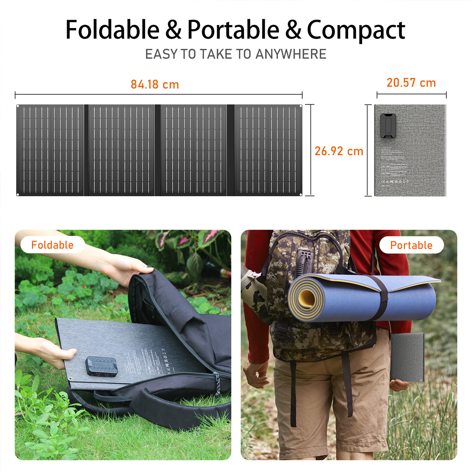 100W Portable Power Station Solar Generator & 40W Solar Panel for Camping Trip