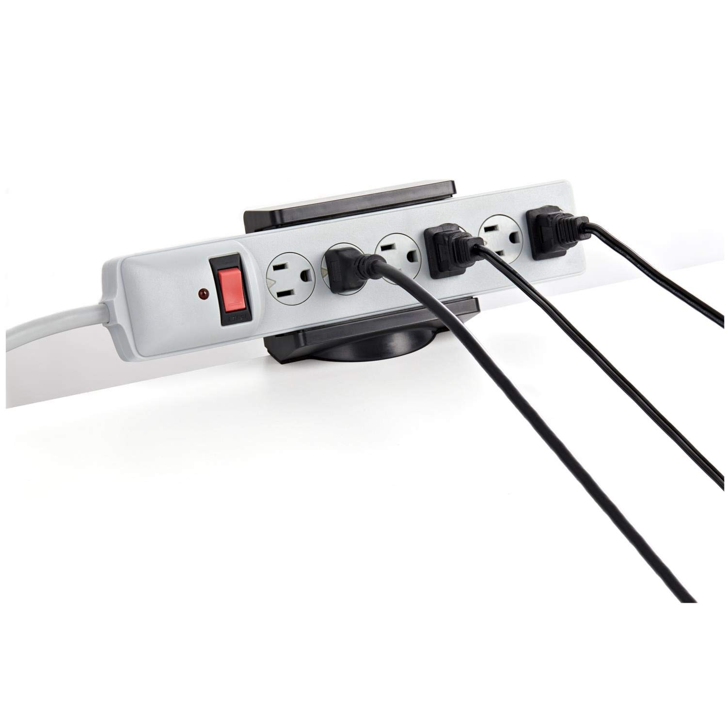StarTech.com Universal Power Strip Desk Mount – 2.8×4.2×7.6 in, Black
