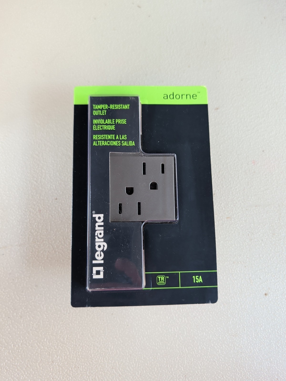 Legrand Adorne ARTR152M4 Tamper-Resistant Outlet 15A 125V Magnesium New