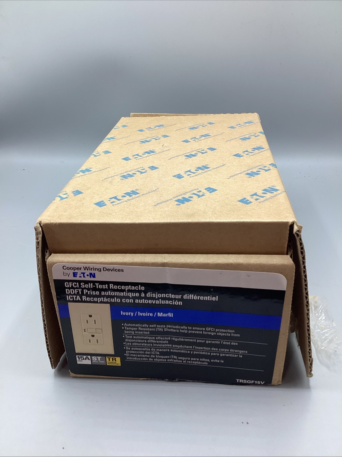 NOB Lot Of 10 Eaton TRSGF15V Ivory GFCI Self-Test Receptacle Outlets 15A TRSGF15