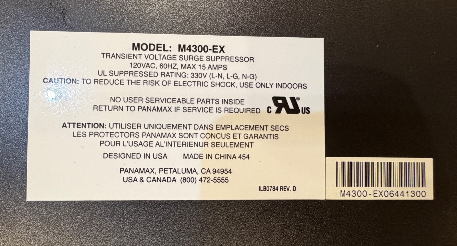 Panamax M4300-EX 8 Outlet Power Conditioner & Surge Protector PRISTINE + MANUAL