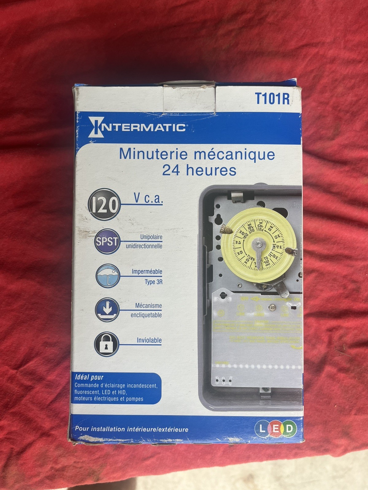 Intermatic T101 120V 40A 24-Hour SPST Indoor/Out Mechanical Time Switch