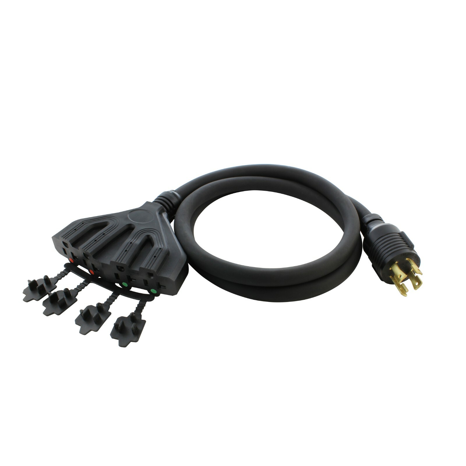 5ft Power Distribution Cord NEMA L14-30 Plug to 4 Household Outlets by AC WORKS®