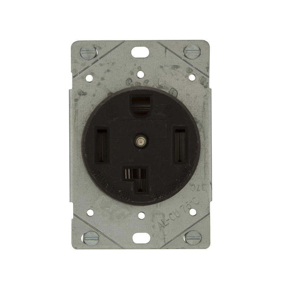 EATON 1257-SP Flush Mount Dryer Power Receptacle, 3P, 4-Wire, 30A, 125/250V,