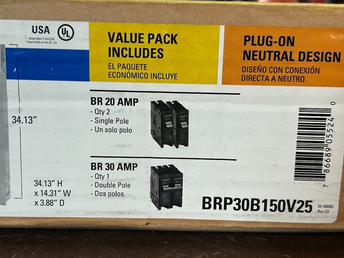Eaton BR 150A 30SPC 60 Circuit Main Breaker Indoor Plug On Neutral Load Center