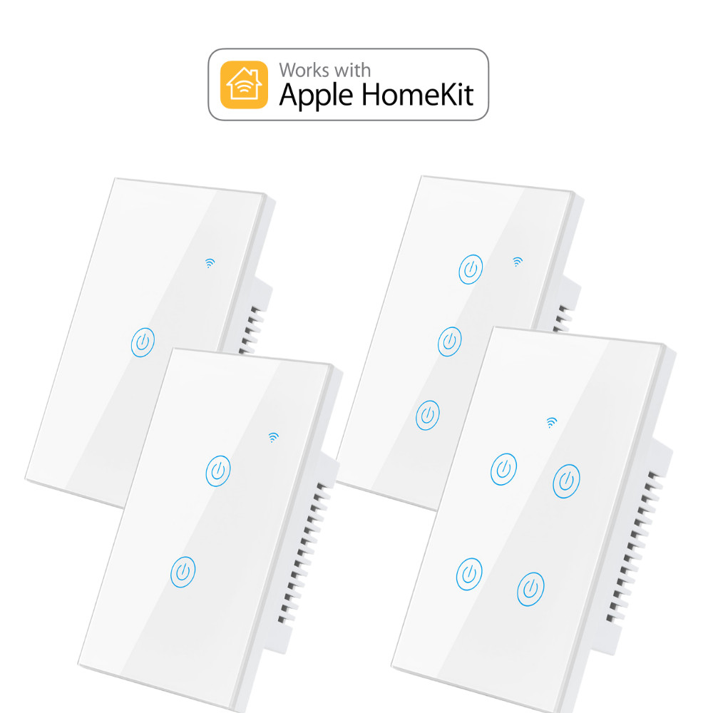 US WiFi Smart Wall Switch Touch Key Works with Apple Homekit Siri Voice Control