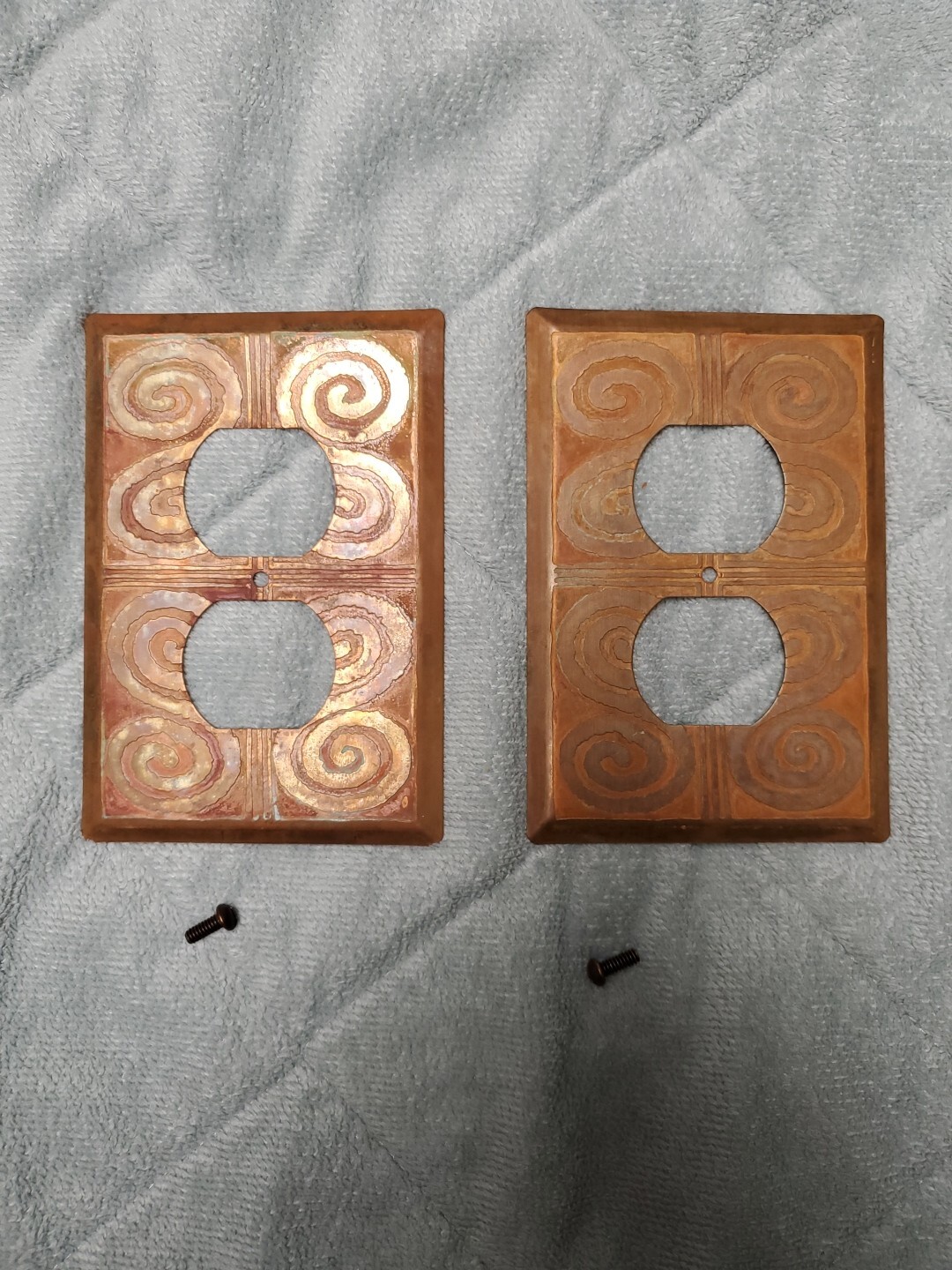 Vintage Copper Decorative Plug Outlet Plate Flopping Fish 4.75h X 3.25 NWT