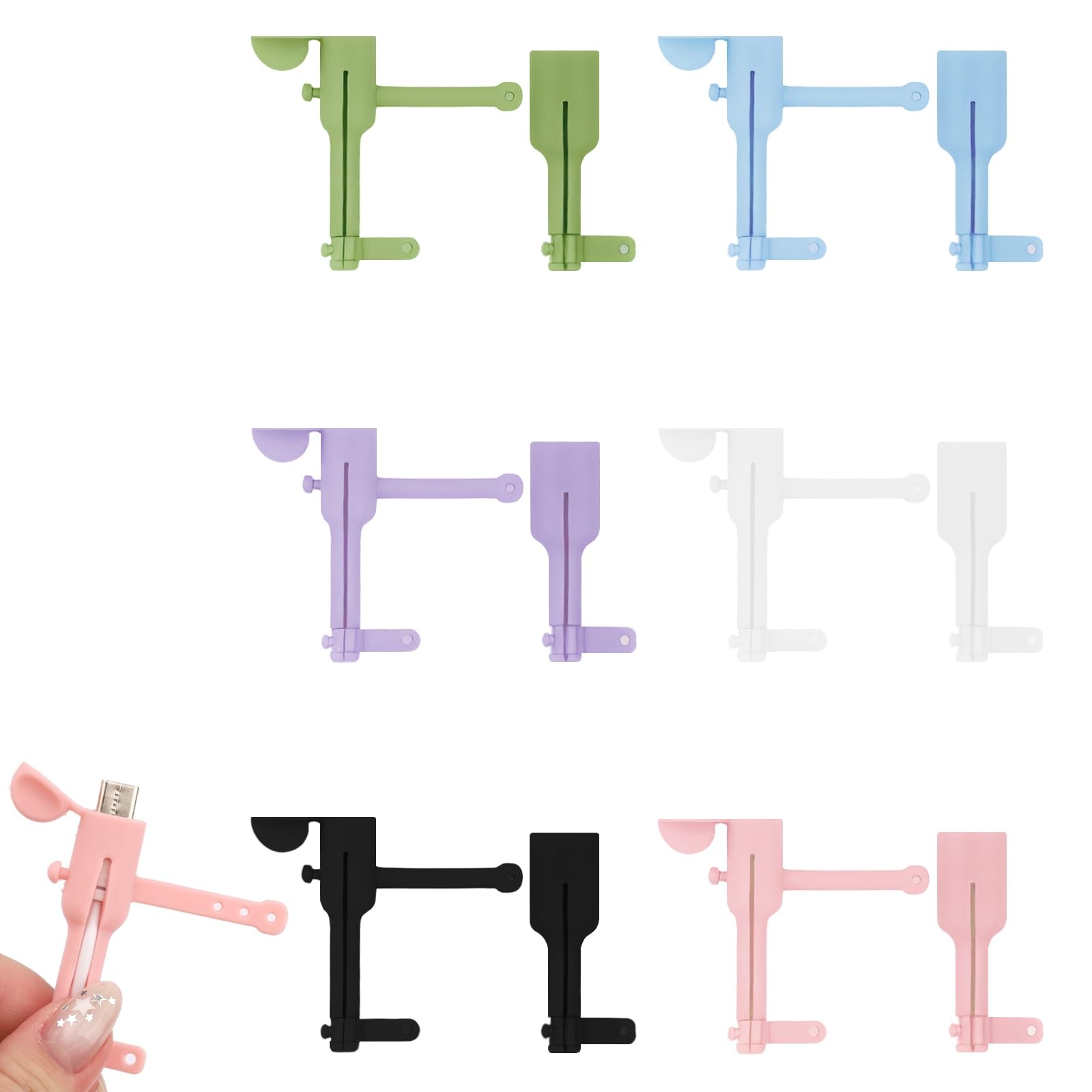 5.4x3cm/2.1×1.2in and 5.4×1.7cm/2.1×0.7in, white, blue, green, pink, purple,…