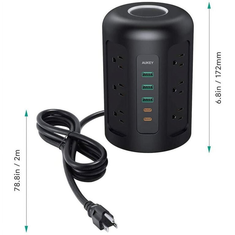 AUKEY PowerHub XL 12 Socket Power Hub AC USB USB-C Surge Protector PA-S24