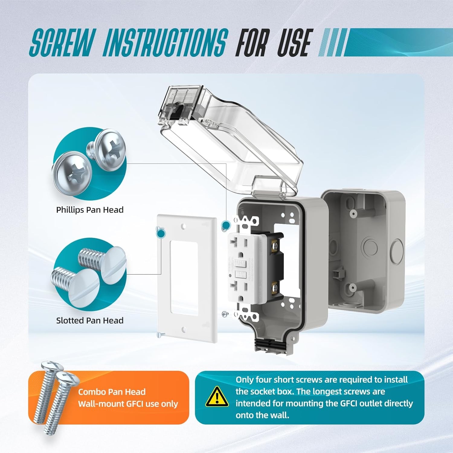 20A GFCI Outdoor Electrical Outlet Box, IP66 Waterproof & Lockable Enclosure,…