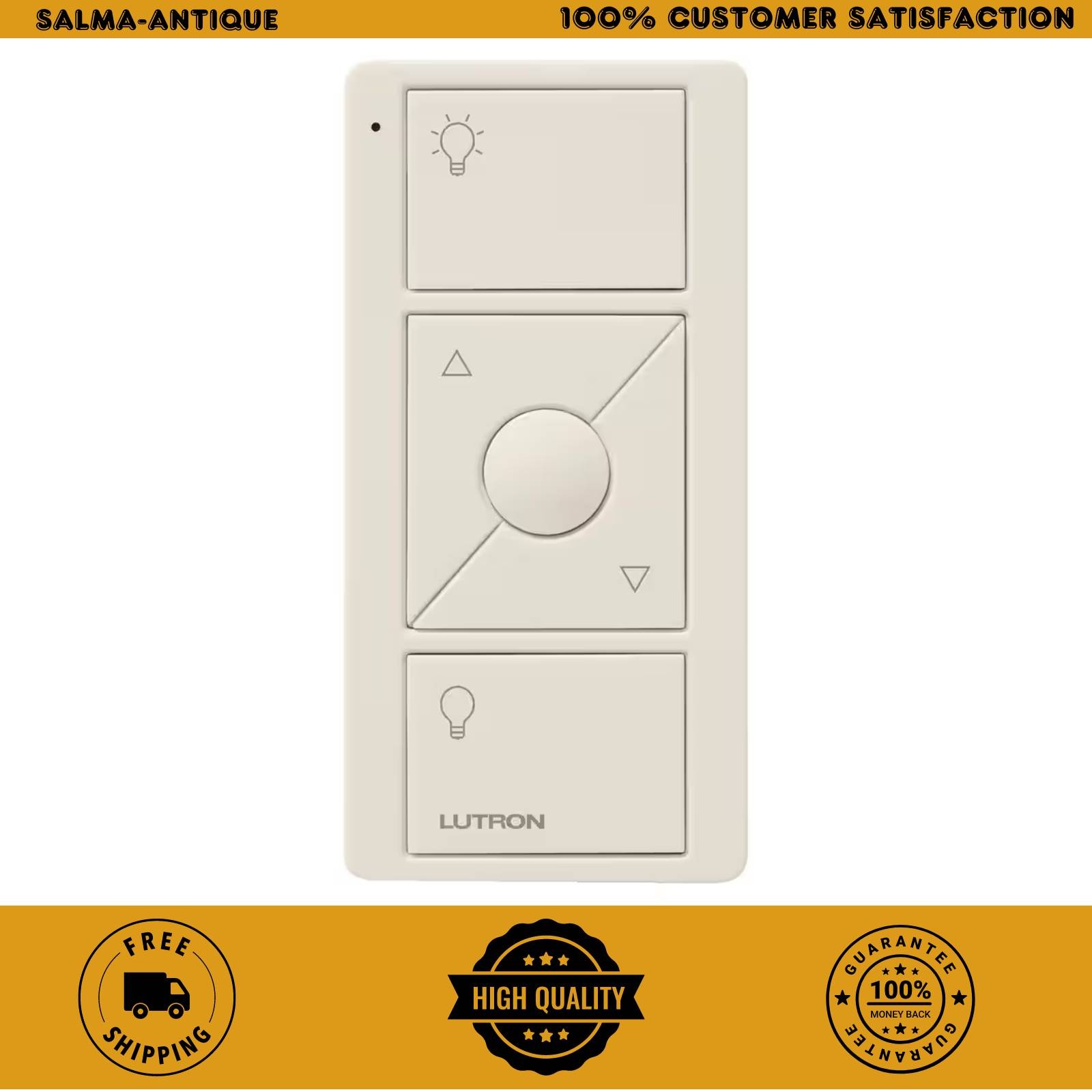 Lutron Pico Remote Control Light Switch for Caseta Wireless Dimmer Light Almond