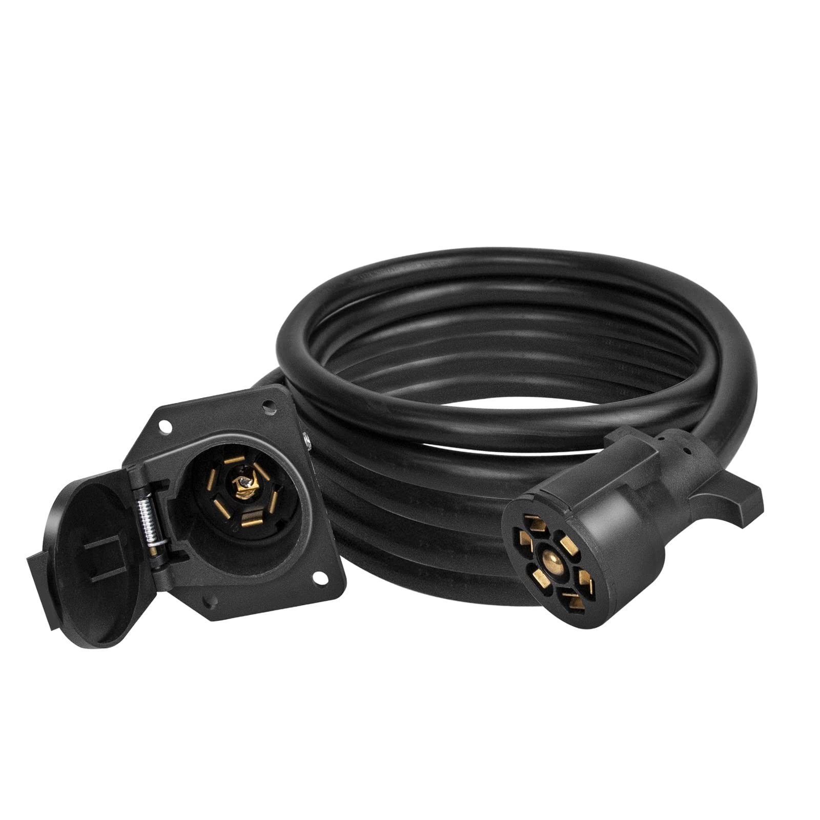 Voilamart 7 Way Trailer Extension Cord – 8 Feet, 7 Pin Trailer Plug Wiring Ca…