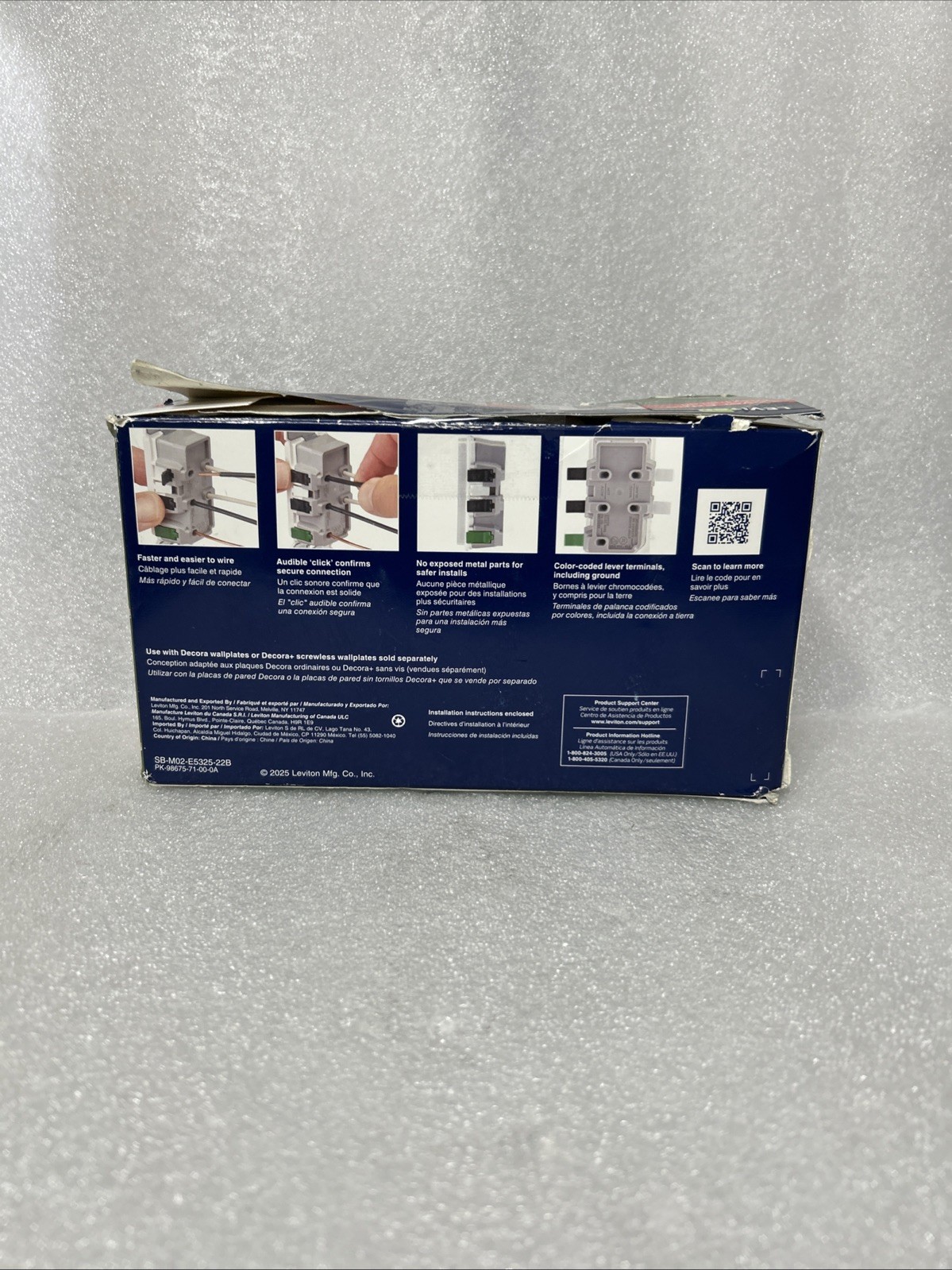 9 PACK- Leviton Lever Edge 15 Amp Tamper-Resistant Duplex Wall Outlet, Missing 1