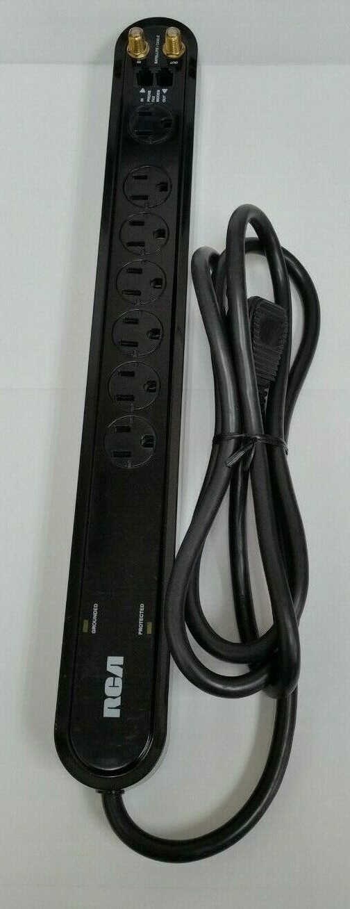 RCA 7-Outlet Surge Protector 1500 Joules 4′ Cord PS27210B New (No box) Phone/Fax