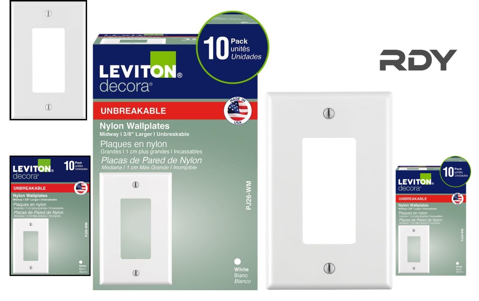 10-Pack White Decorator Wallplates – Stylish Solution for Wall Irregularities