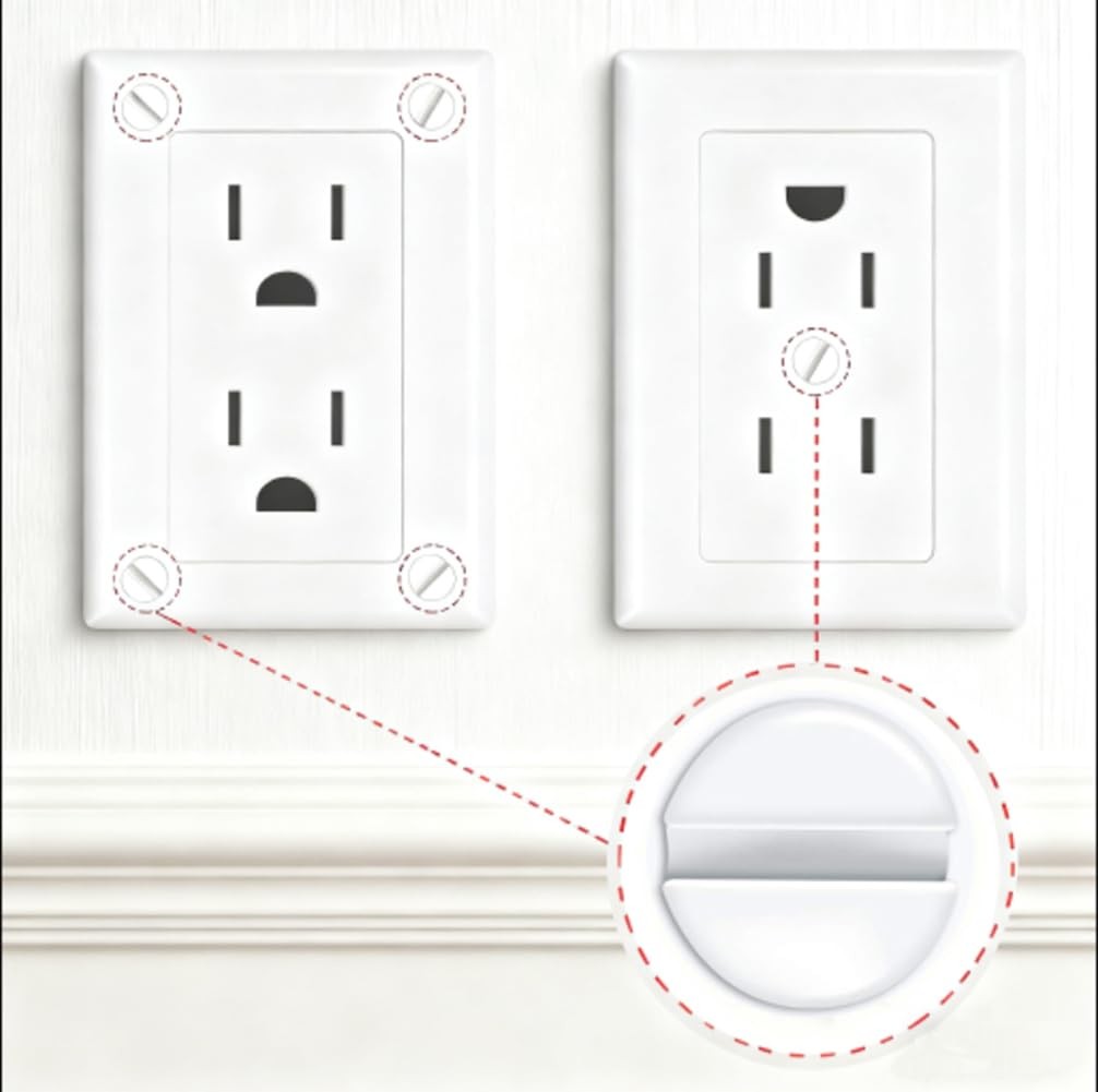 120PCS Wall Plate Screws White, Outlet Cover Screws for Switch Plate, 6/32 Elect