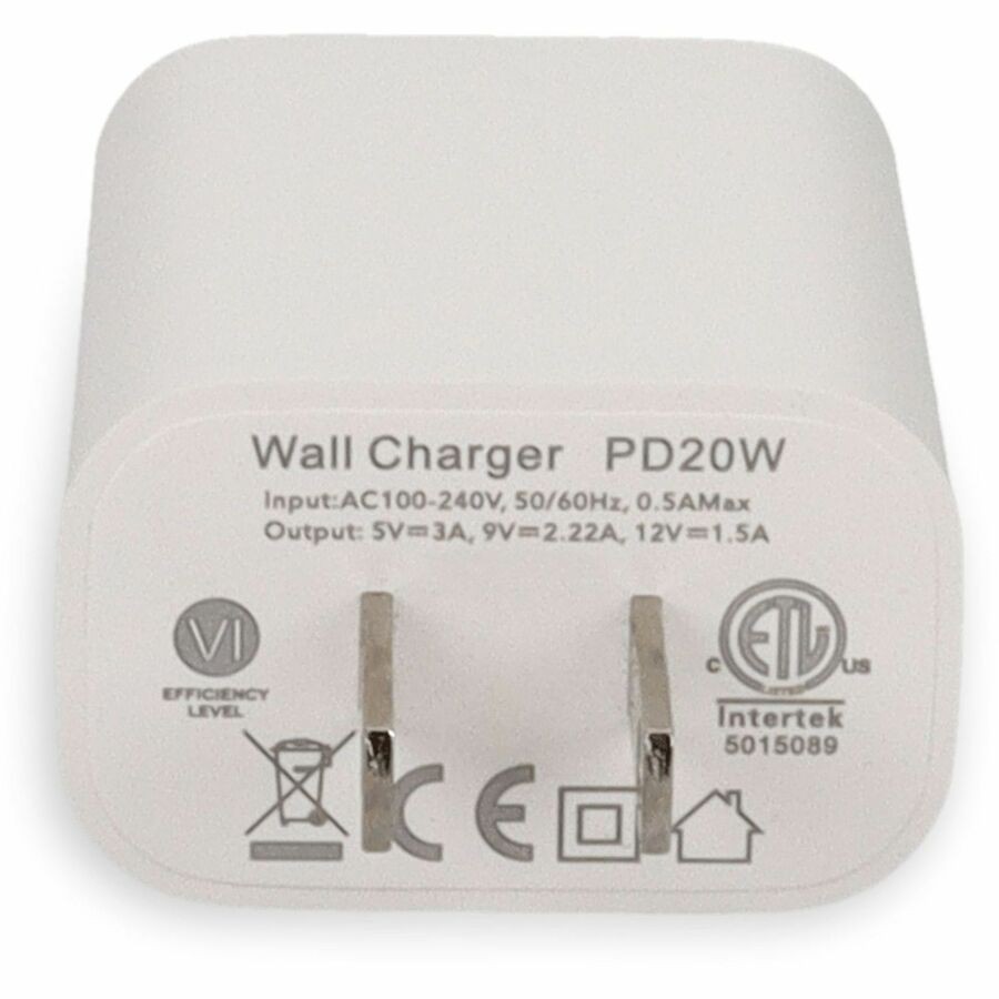 AddOn Wall Plug to USB 3.1 Type (C) 5V 3A White Wall Charger