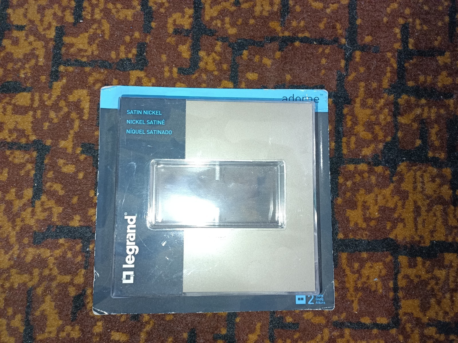 AWC2GSN4 Legrand Adorne 2/1 Gang Decorator/Rocker Wall Plate Satin Nic AWC1G2SN4