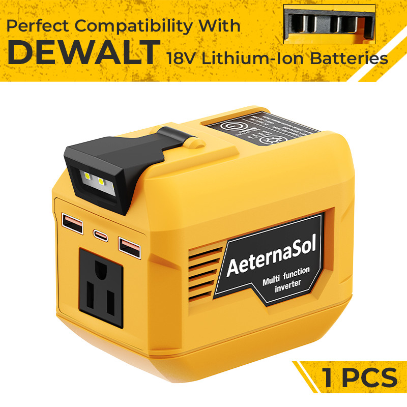 220W Power Inverter for Dewalt 18-20V Battery 3 USB Ports Fast Charging For RV