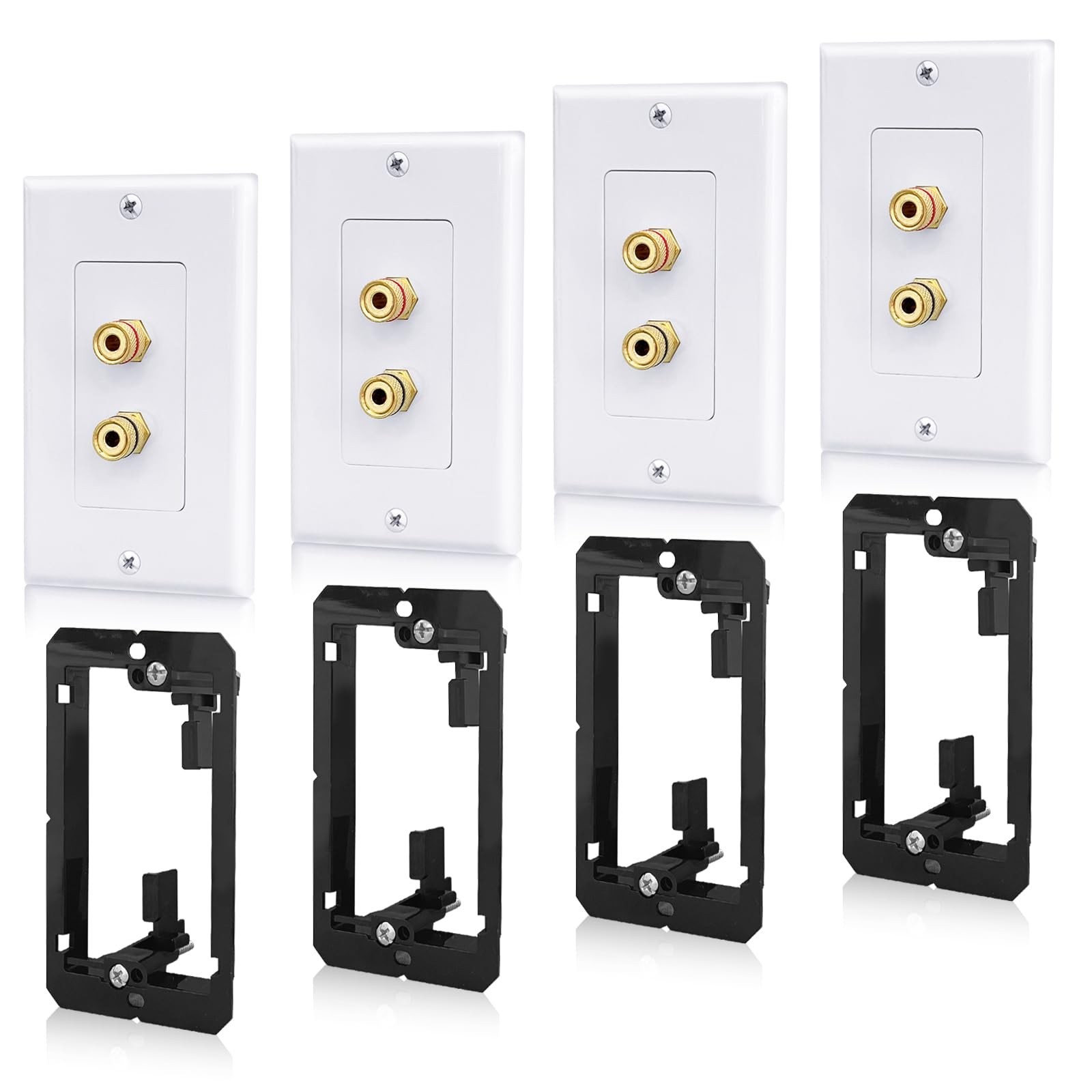 4 Pack Speaker Wall Plate with Low Voltage Mounting Bracket for Banana Plug 1…