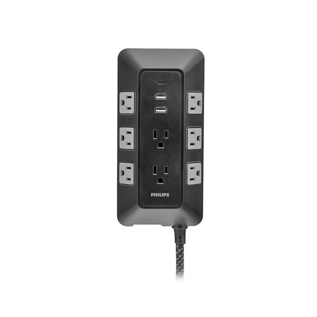 Philips 17-Outlet Surge Tap/Protector Combo Pack Black/Gray SPP9853B37