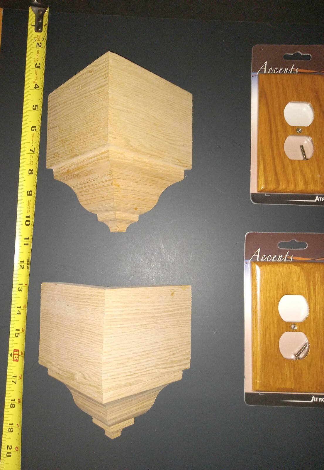 Wooden Switchplates & 2 Crown Molding Inside Corner Blocks