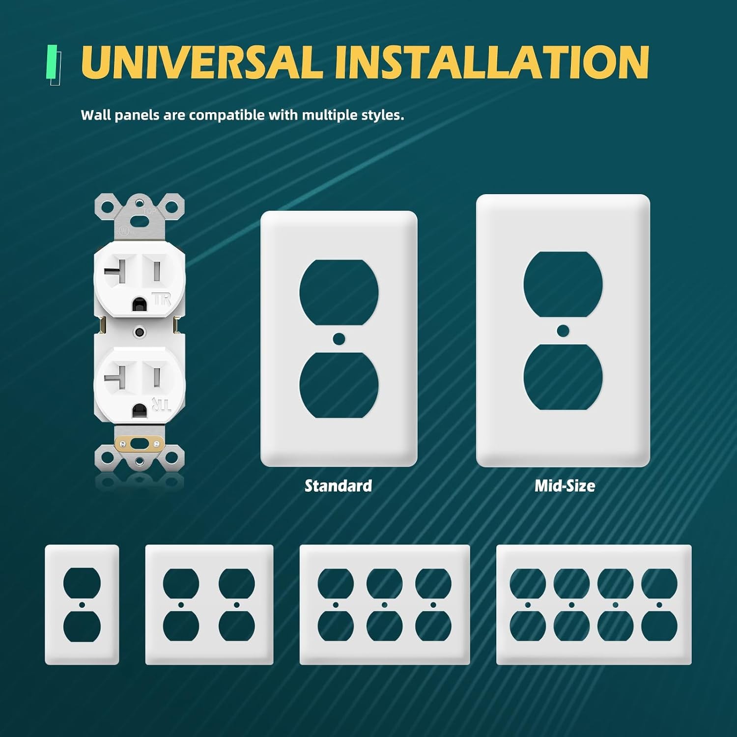 10 Pack 20A Tamper Resistant Duplex Wall Receptacle Self Grounding Electrical