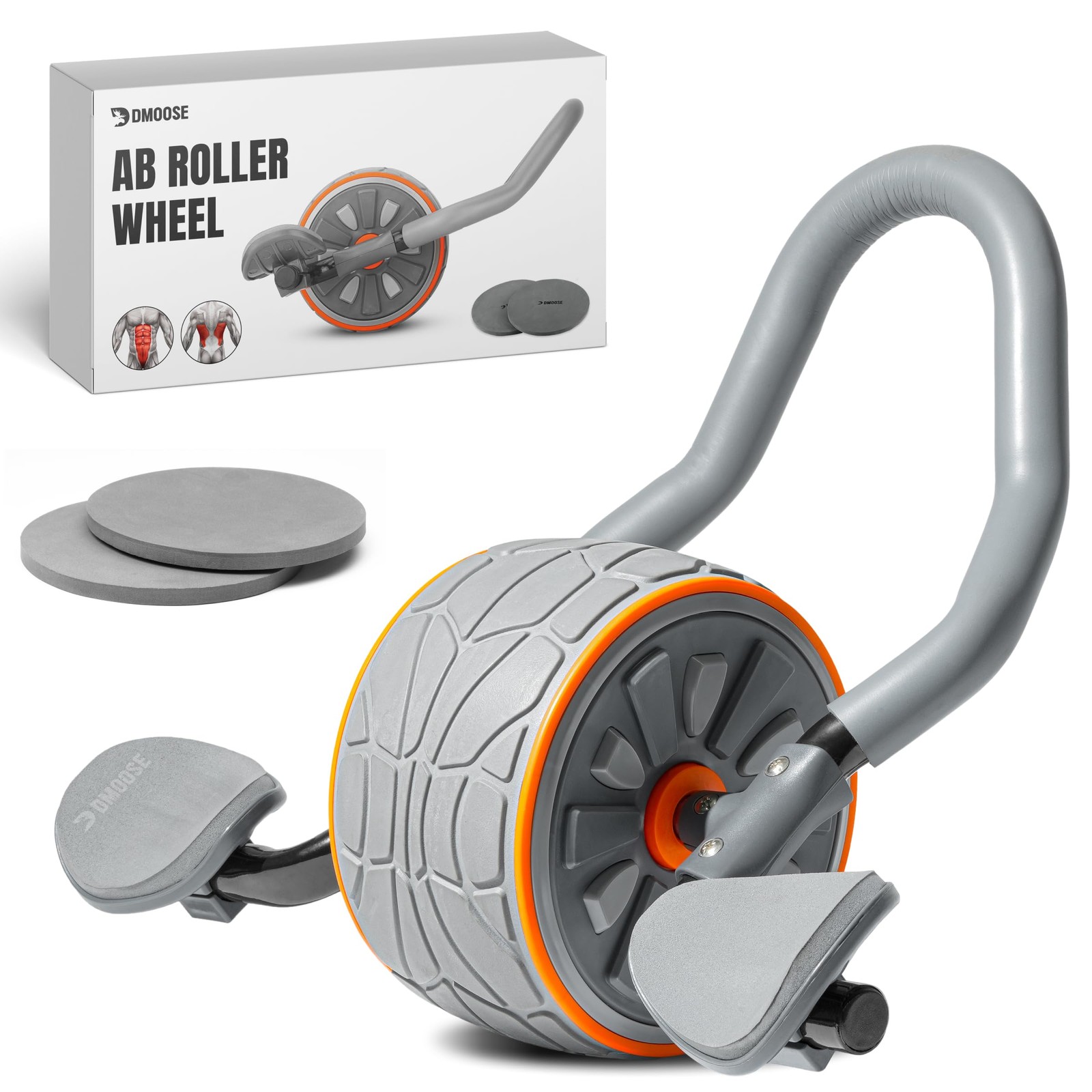 DMoose Fitness Ab Roller Wheel with Elbow Support & 2 Knee Pads – Abdominal Exer