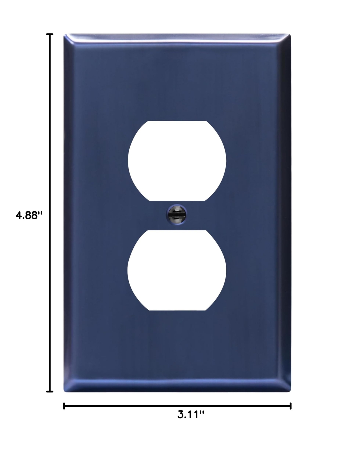 LIDER Duplex Receptacle Metal Wall Plate, Impact and Corrosion Resistant, Met…