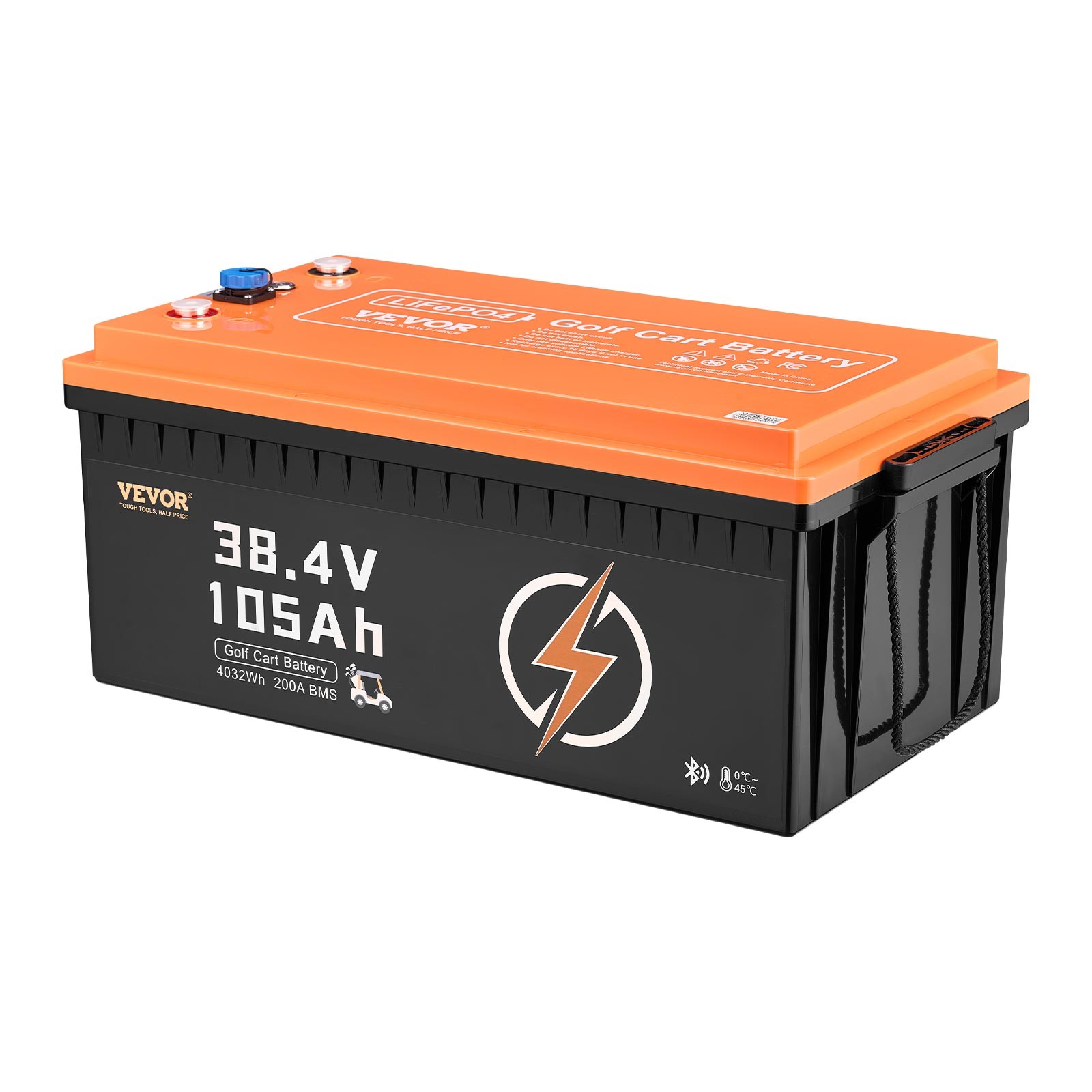 VEVOR 36V 105Ah Golf Cart Lithium Battery 20A Charger LCD Monitor & 4000+ Cycle