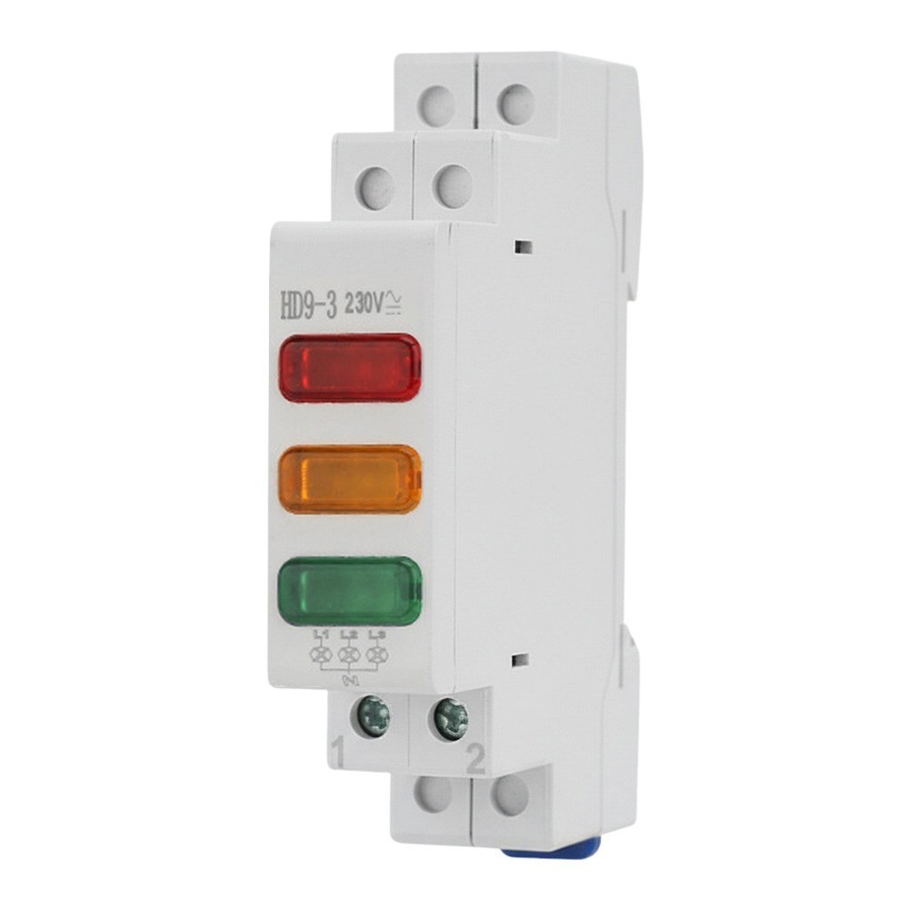 DIN Rail Mount LED Signal Lamp 230V Power Indicator Light for Control Panels