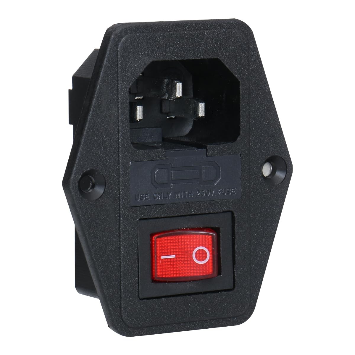 2pcs Inlet Module Plug Fuse Switch Male Power Socket 10A 250V 3 Pin C14 IEC32…