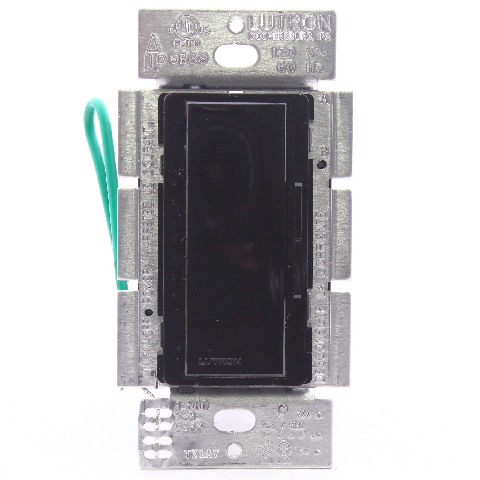 Lutron Black 1-Pole Multi-Location Slide Dimmer Rocker Switch 120V MACL-153M-BL