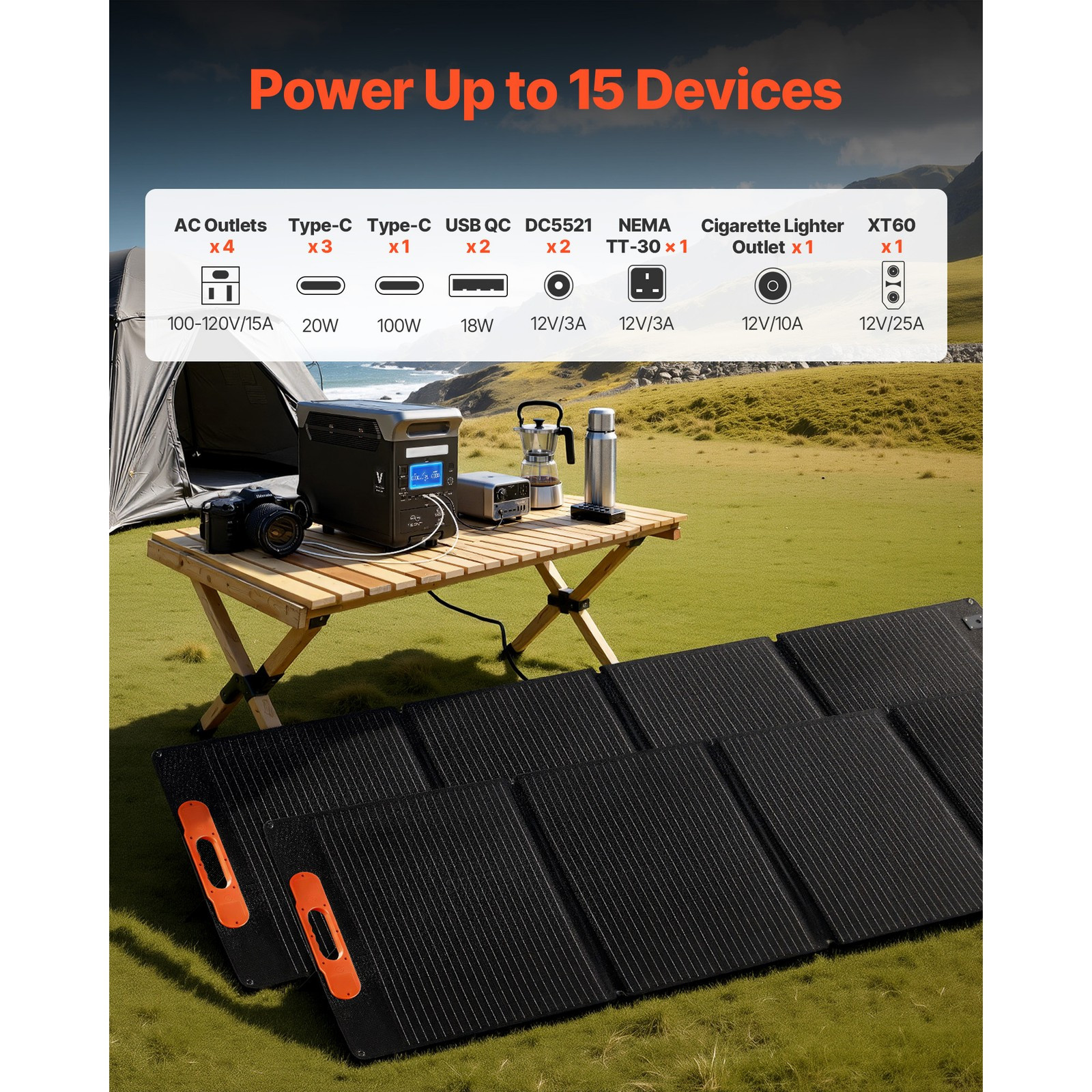 Uimoso Portable Power Station 3000W 3072Wh with Solar Panels
