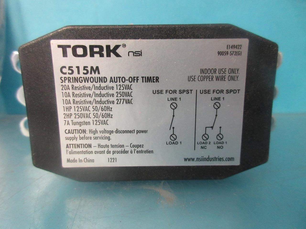 NSI TORK SPRING-WOUND AUTO OFF TIMER RANGE 0 TO 15 MIN C515M IN WALL INDOOR