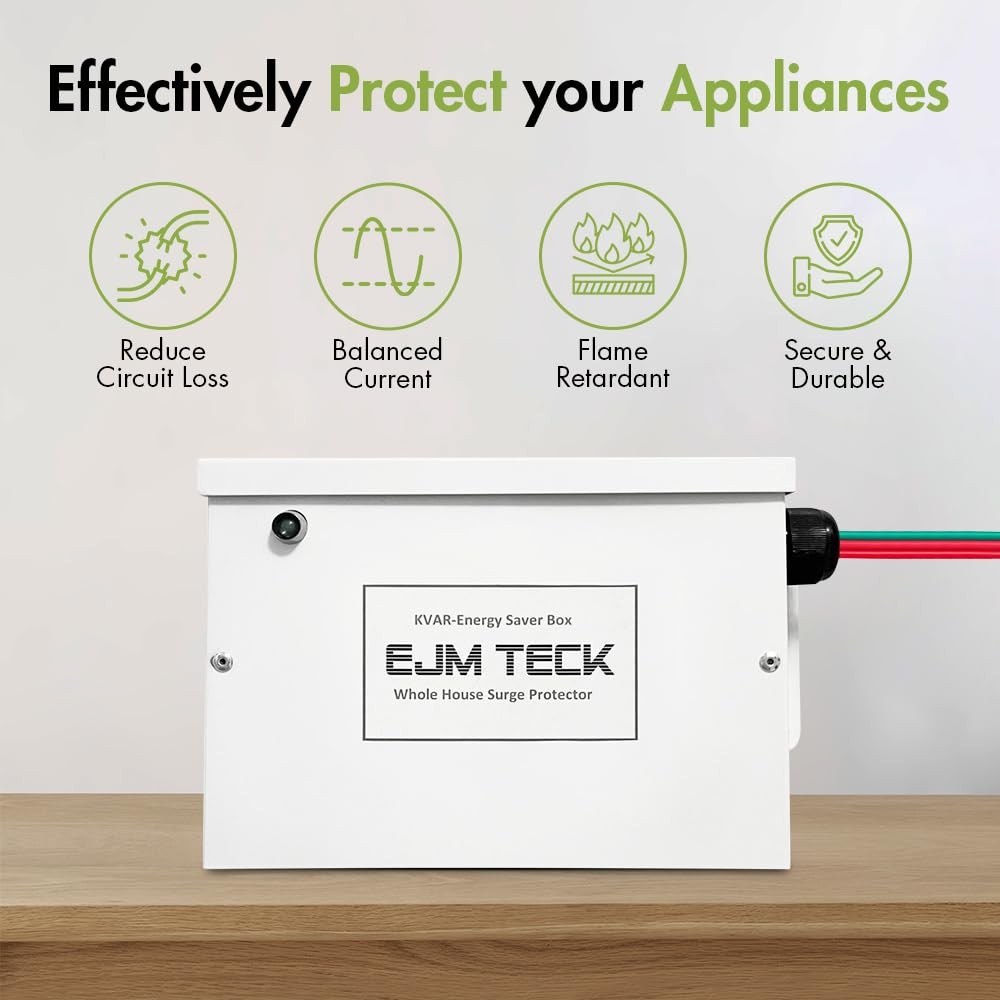 KVAR Energy Saver, 300 Amp Home Energy Saver Box & Surge Protector for Whole …