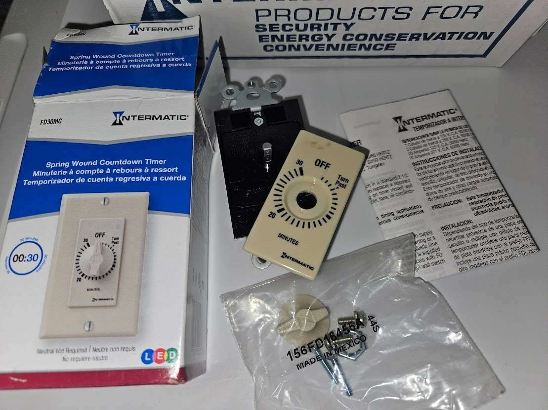 (6) FD30MC – Intermatic In Wall Timer 30 Minute – CASE OF 6- FAST Same Day Ship!