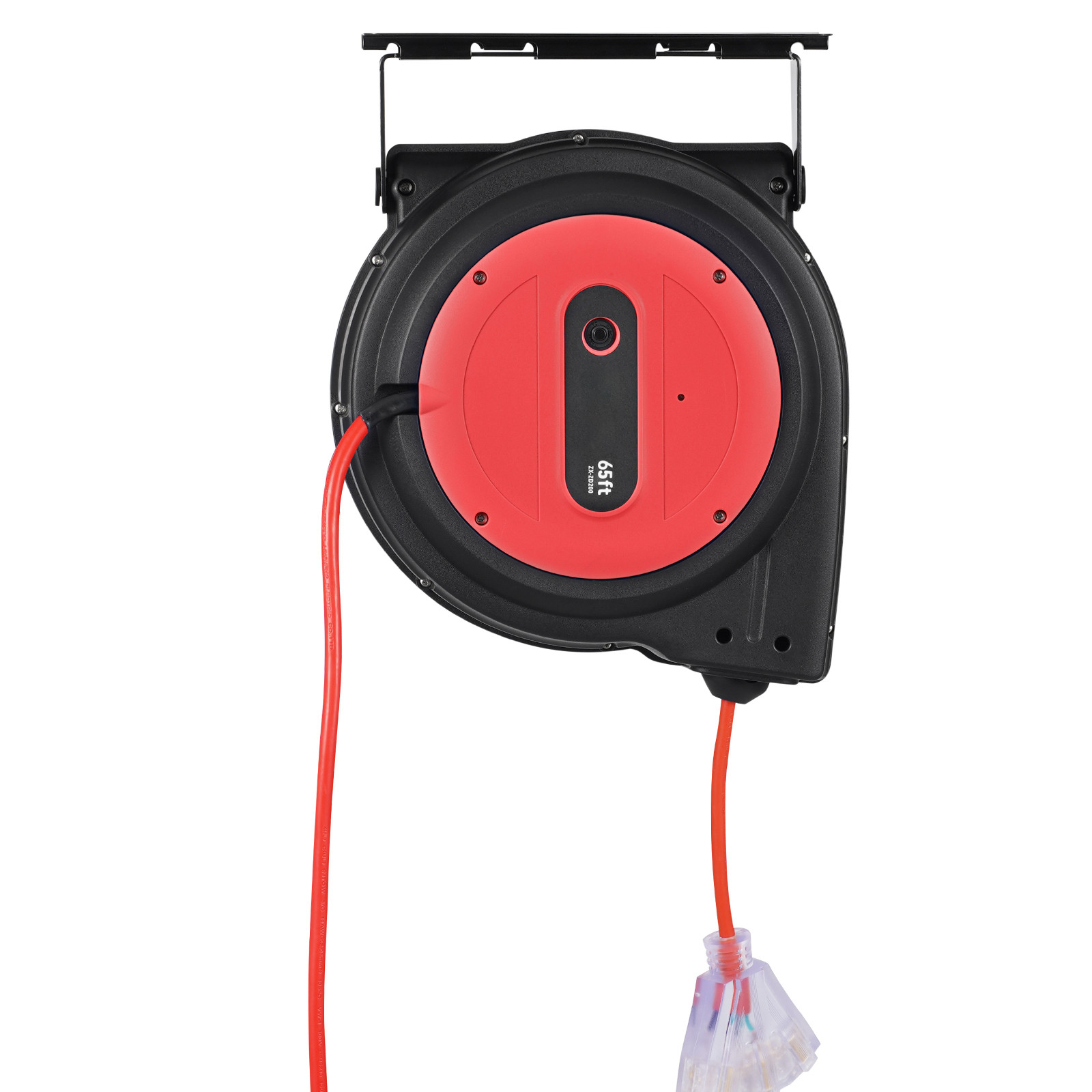 VEVOR Retractable Extension Cord Reel Power Cord Reel 65FT 12AWG/3C SJTOW