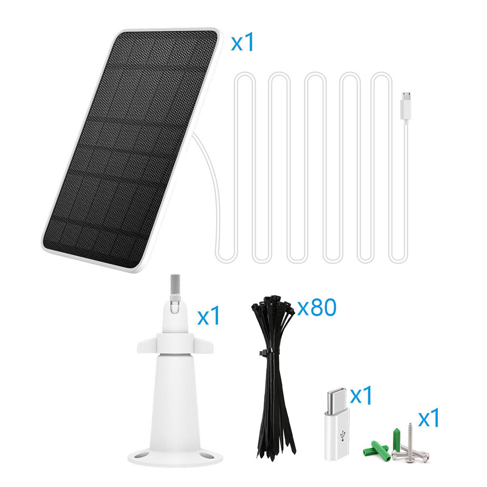 Waterproof Solar Panel Kit For Arlo Essential Spotlight Camera Doorbell Charger