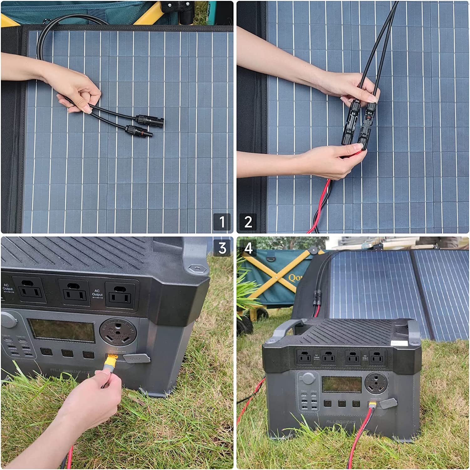 ALLPOWERS Solar Cable to XT60 Solar Panel to Power Station Charging Cable 1.5m