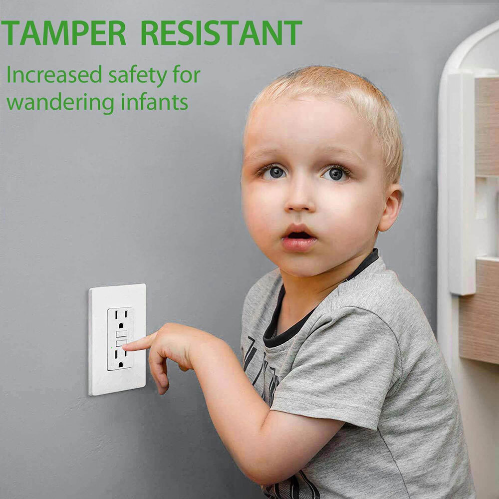 1x 20A Slim GFCI GFI Outlet Tamper Resistan Weatherproof Wall Receptacle Outdoor