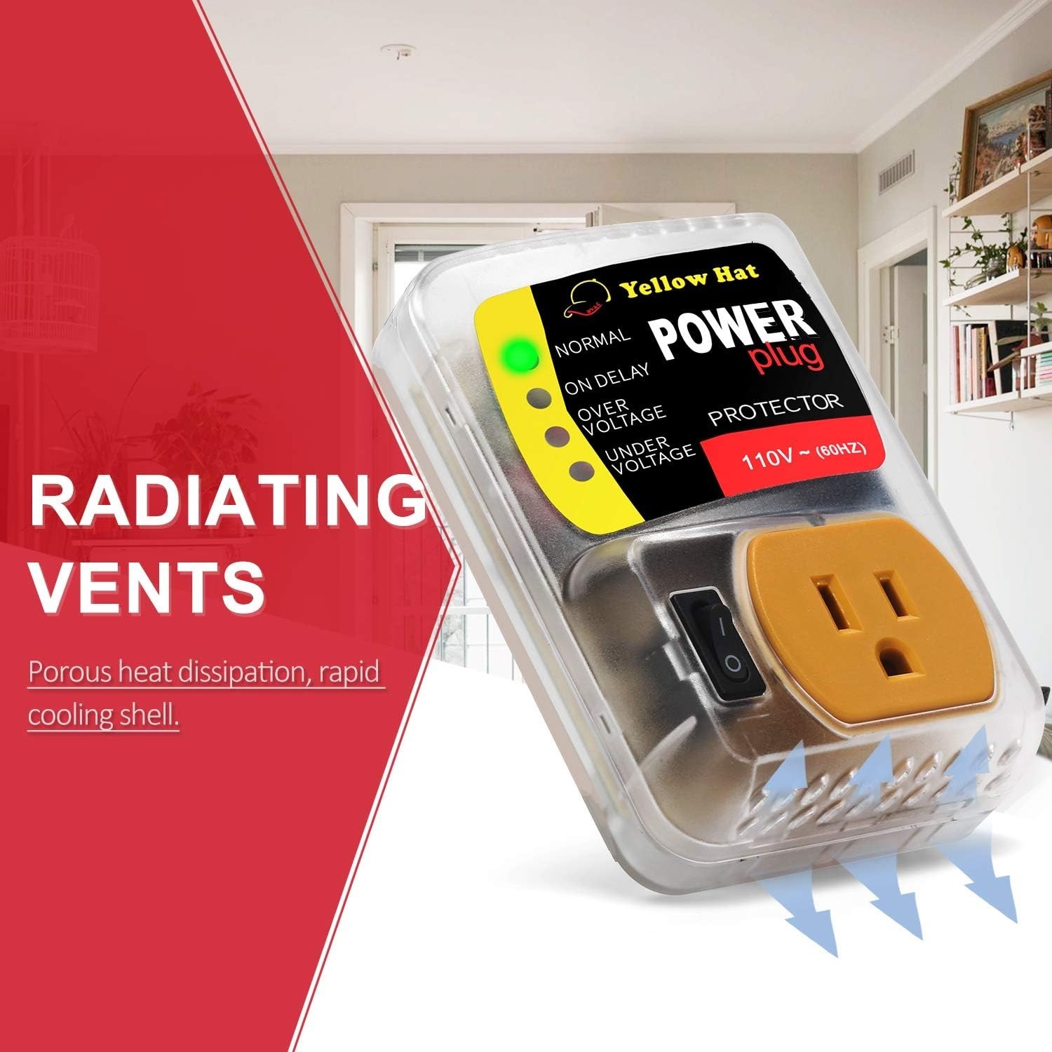 Smart Voltage Protector with Surge Prevention & Easy Status Indicators – Black