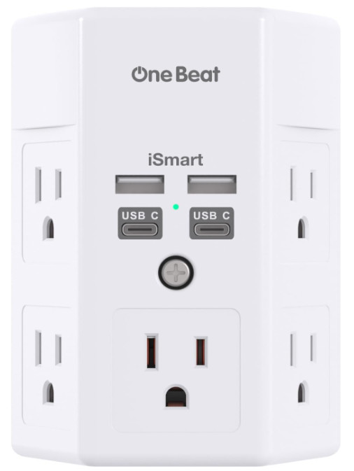 5 Outlet Extender Surge Protector Multi Plug Wall Adapter USB Charger Ports with
