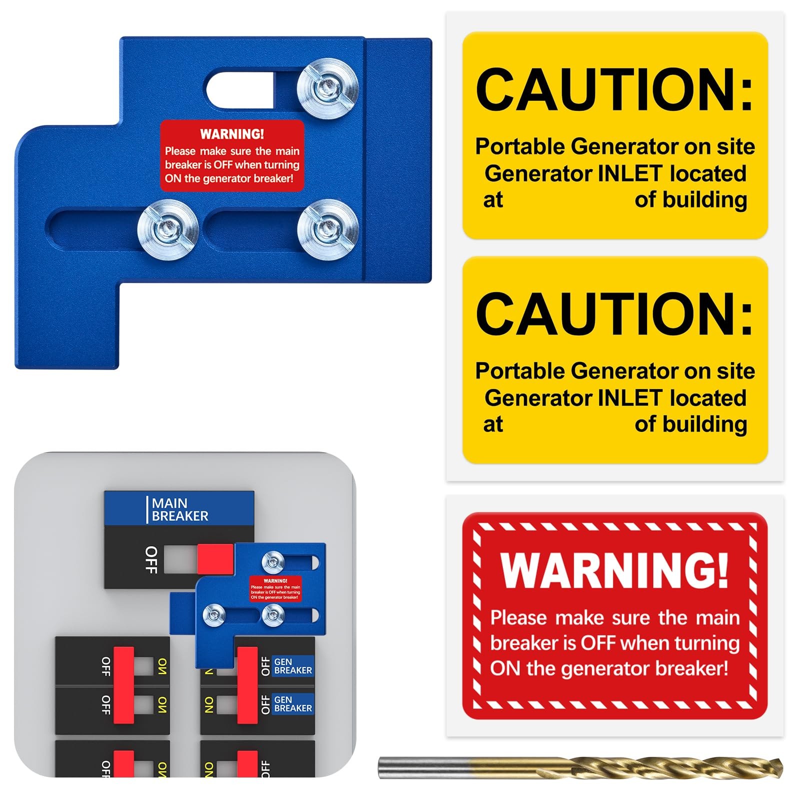 LATING Generator Interlock for Square D QO or Homeline 100 125 A mp Blue